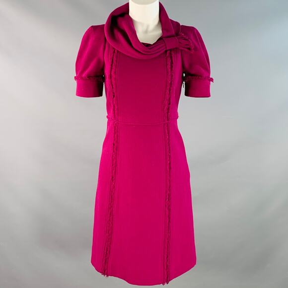 MARC by MARC JACOBS Size 2 Purple Wool Short Sleeve Raw Edge Dress - Picture 1 of 6